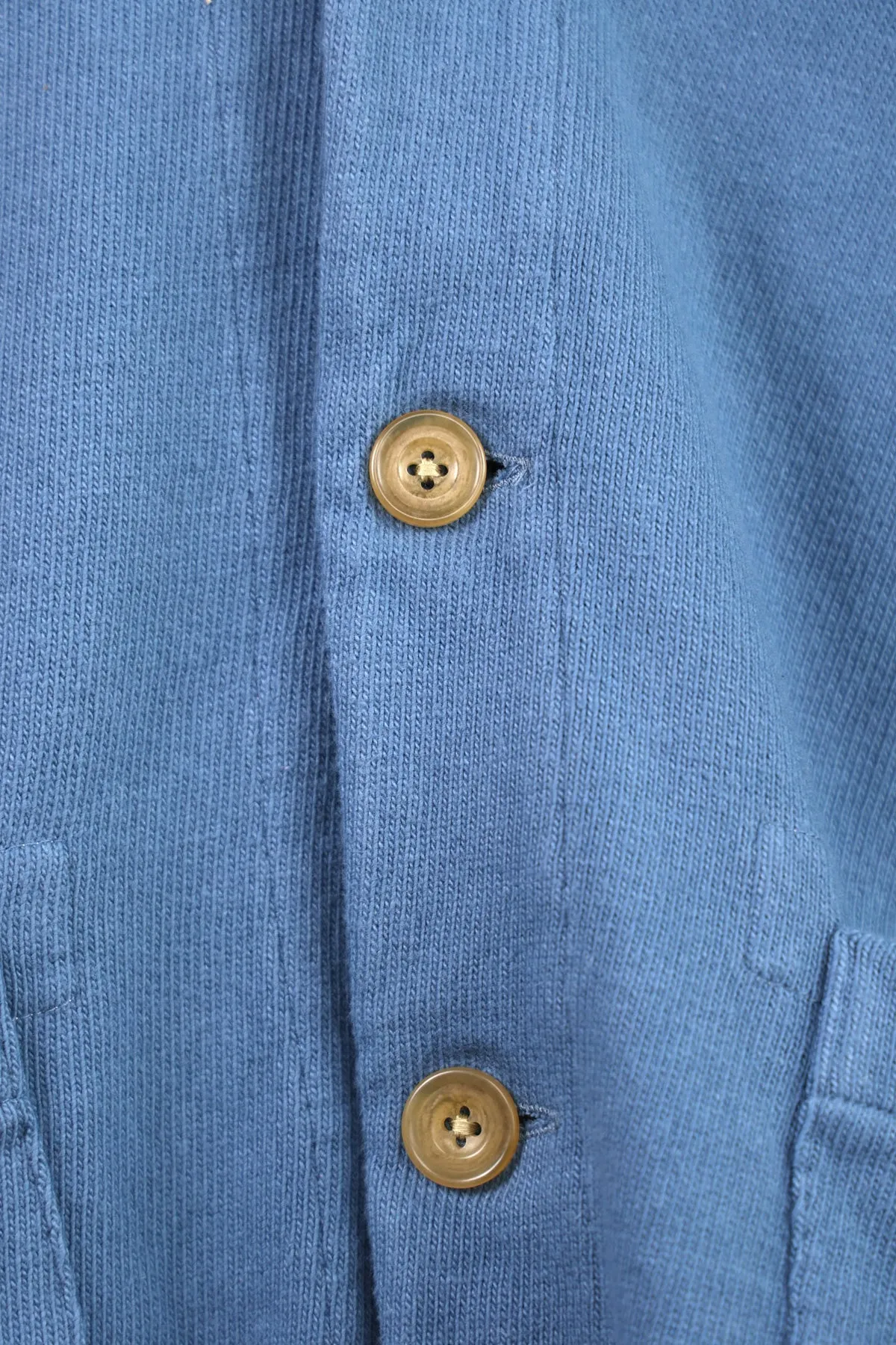 Heavy Jersey 4 Button Cardigan - Blue