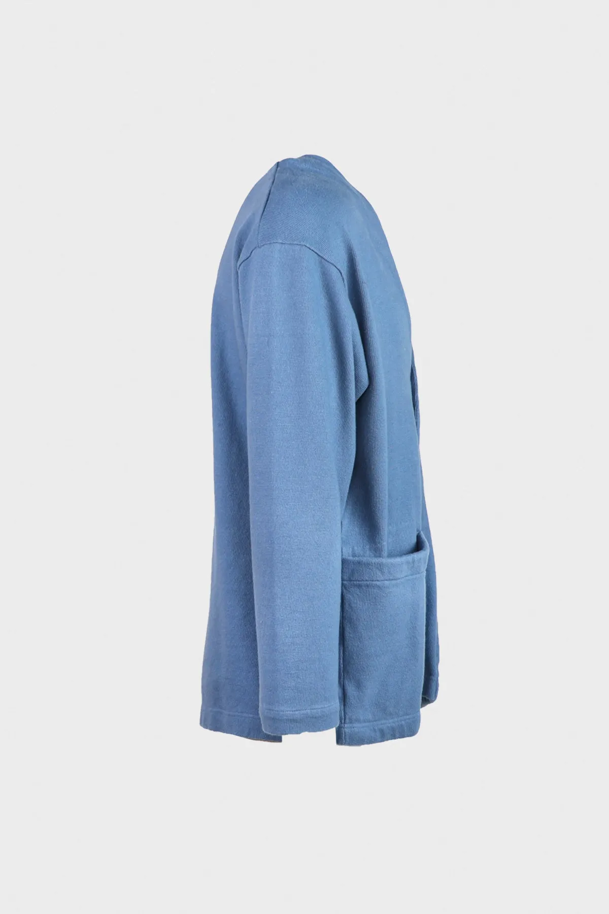 Heavy Jersey 4 Button Cardigan - Blue