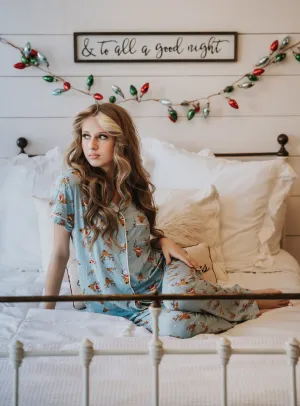 Hello Mello Christmas Pajama Top-Reindeer