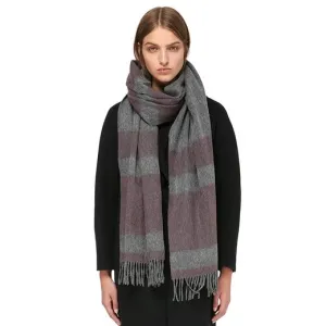 Lazio Extra Long Wool Scarf (Charcoal   Merlot)