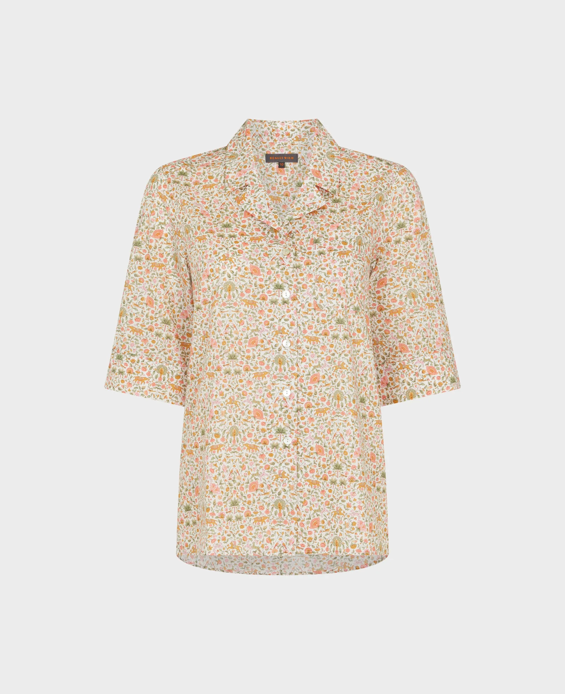 Liberty Print Cotton Short Sleeve Shirt