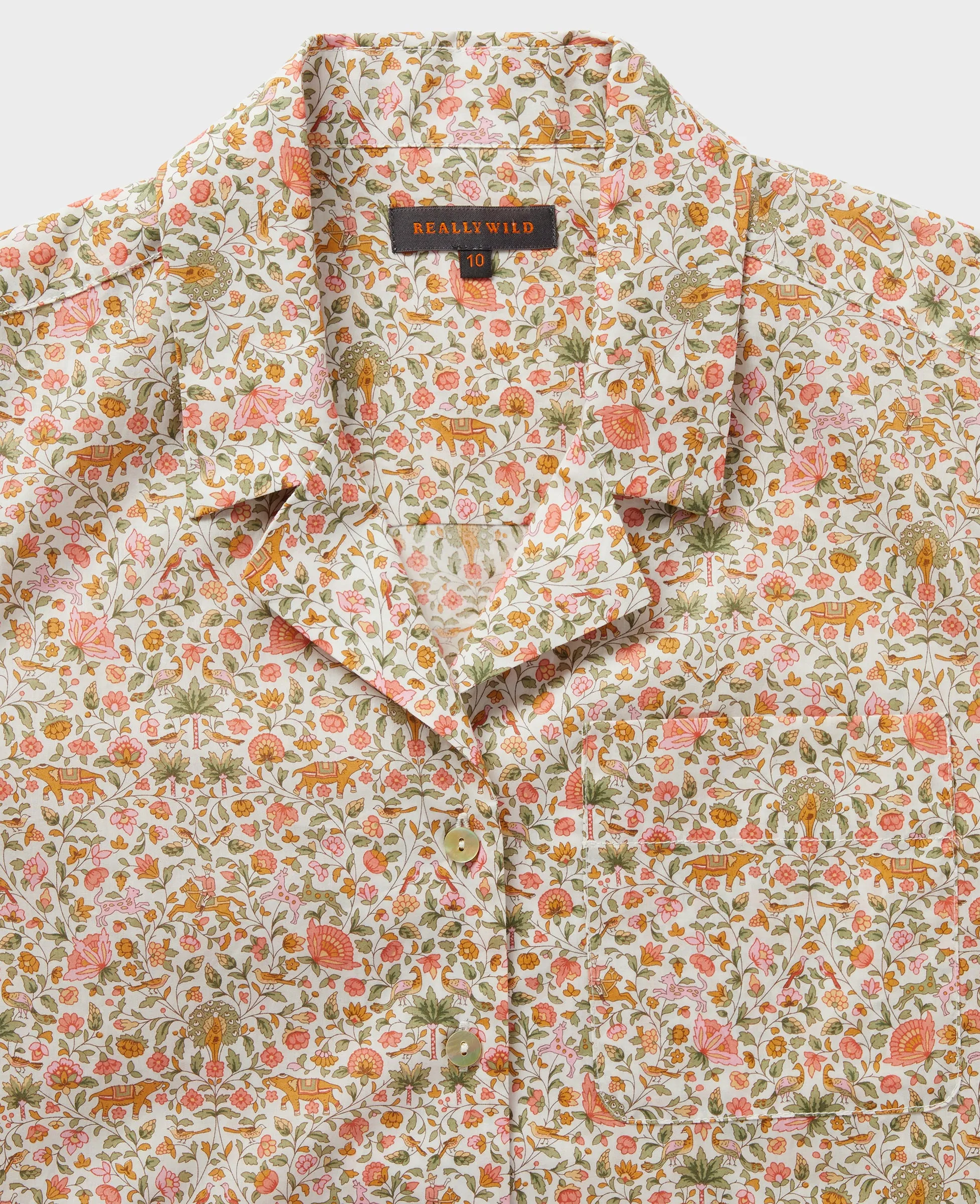 Liberty Print Cotton Short Sleeve Shirt