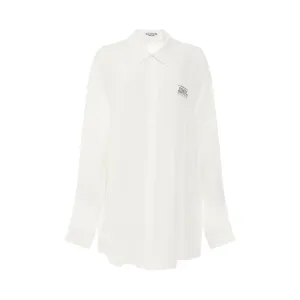 Light Silk Crepe Fluid Blouse in White