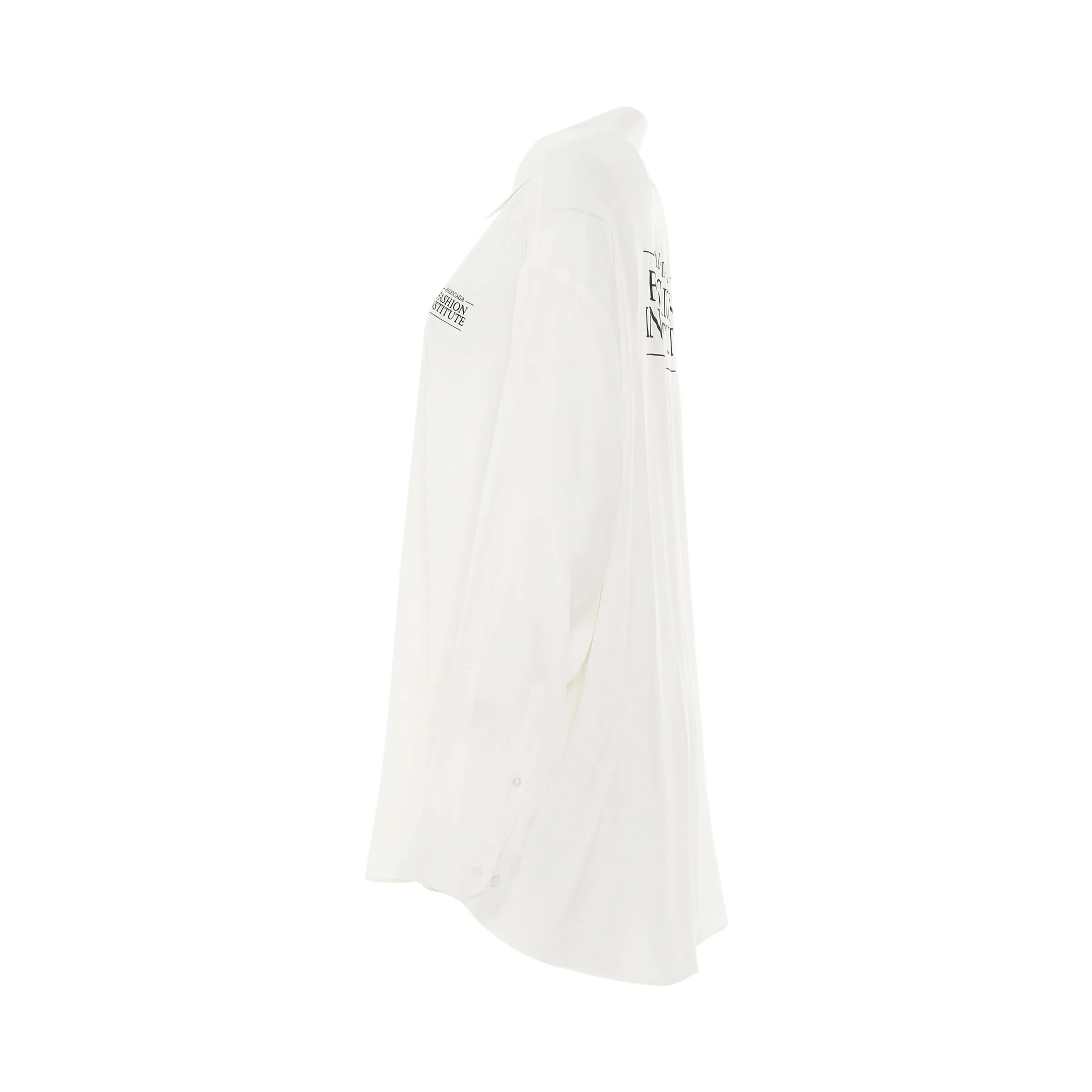 Light Silk Crepe Fluid Blouse in White
