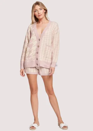 Lost   Wander Pink Houndstooth Nikki Cardigan