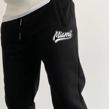 Miami print casual track pants