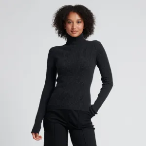 NAADAM Cashmere Ribbed Turtleneck Smoke