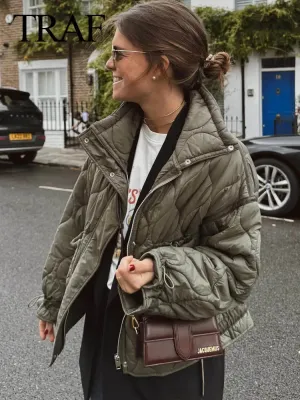 New Fashion Coat Long Sleeve Jacket With Drawstring Versatile Hight Street Outerwear Stylish Winter Jacket