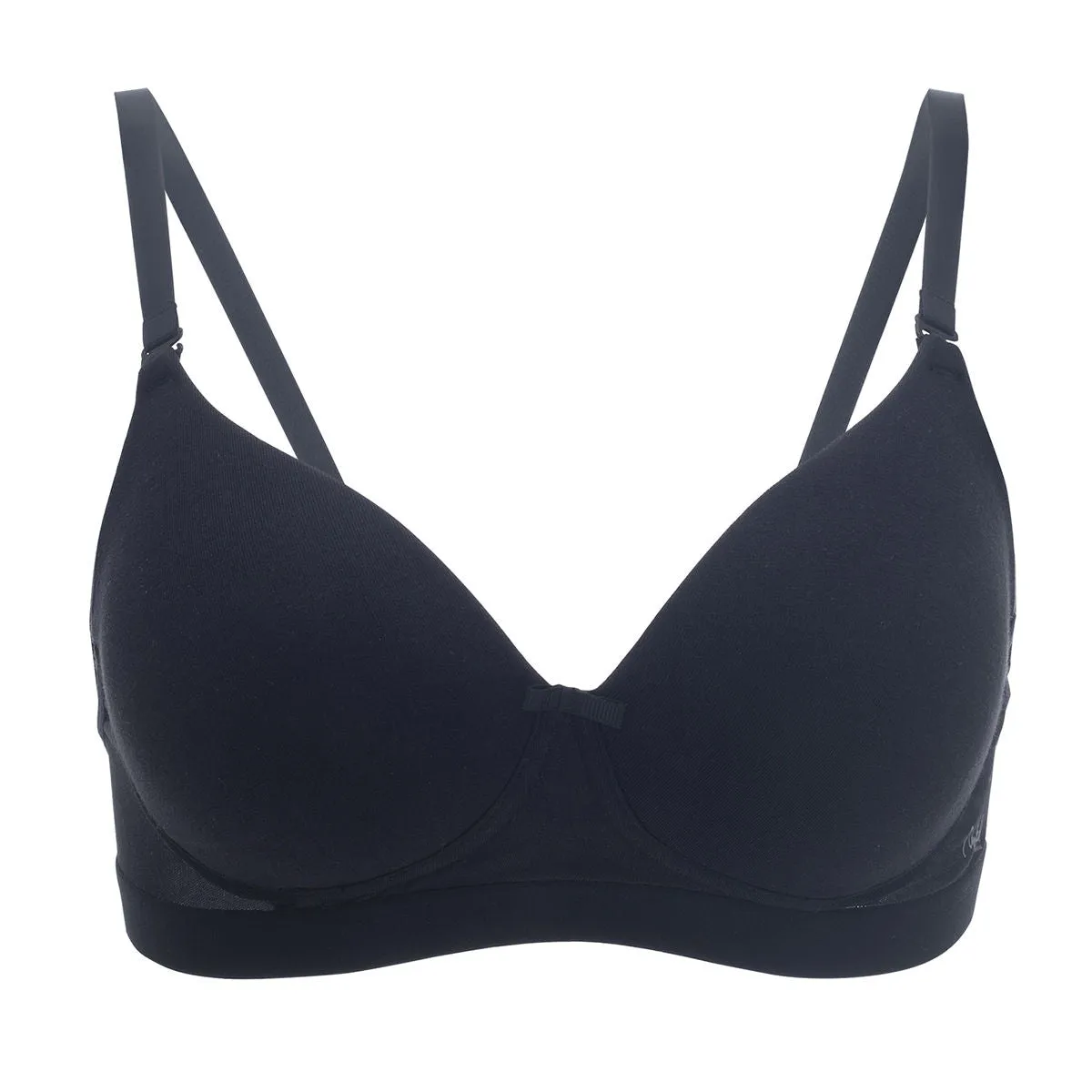 Nykd by Nykaa Breathe Cotton Transparent Back Padded Non Wired T-Shirt Bra NYB007 Black