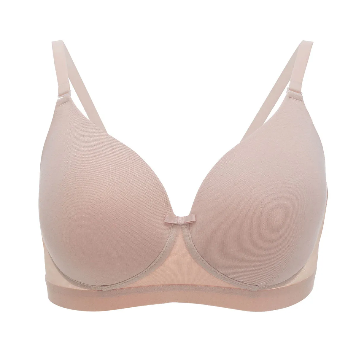 Nykd by Nykaa Breathe Cotton Transparent Back Padded Non Wired T-Shirt Bra NYB007 Nude