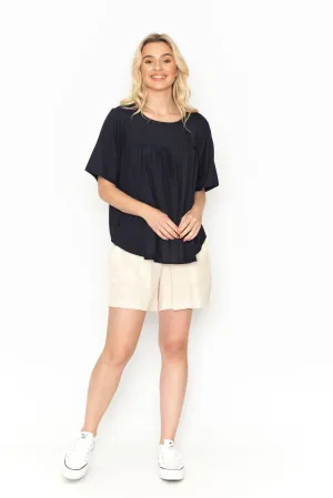 Orientique Linen Top Navy 10