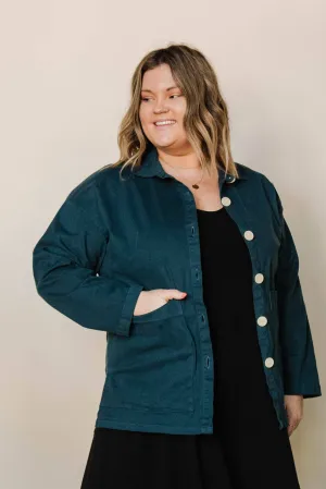 Painters Button Jacket (Rich Teal)
