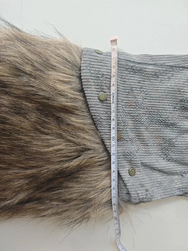 Patchwork Furry Casual Pants For Women