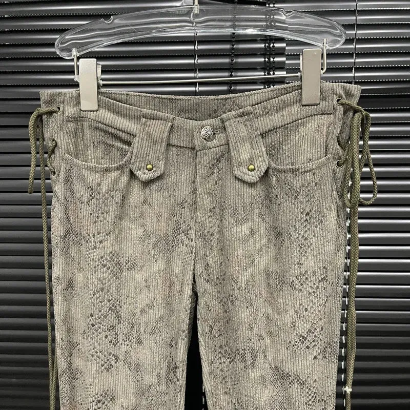 Patchwork Furry Casual Pants For Women