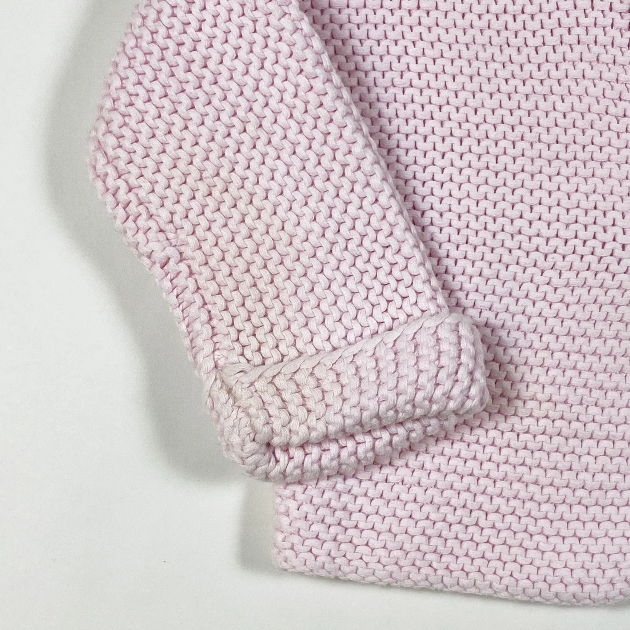Petit Bateau soft rose heavy knit cotton cardigan 12M/74