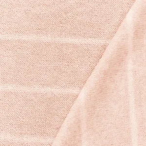 Pink-White Stripe Stretch Poly Blend Brushed Face Jersey Knit Fabric