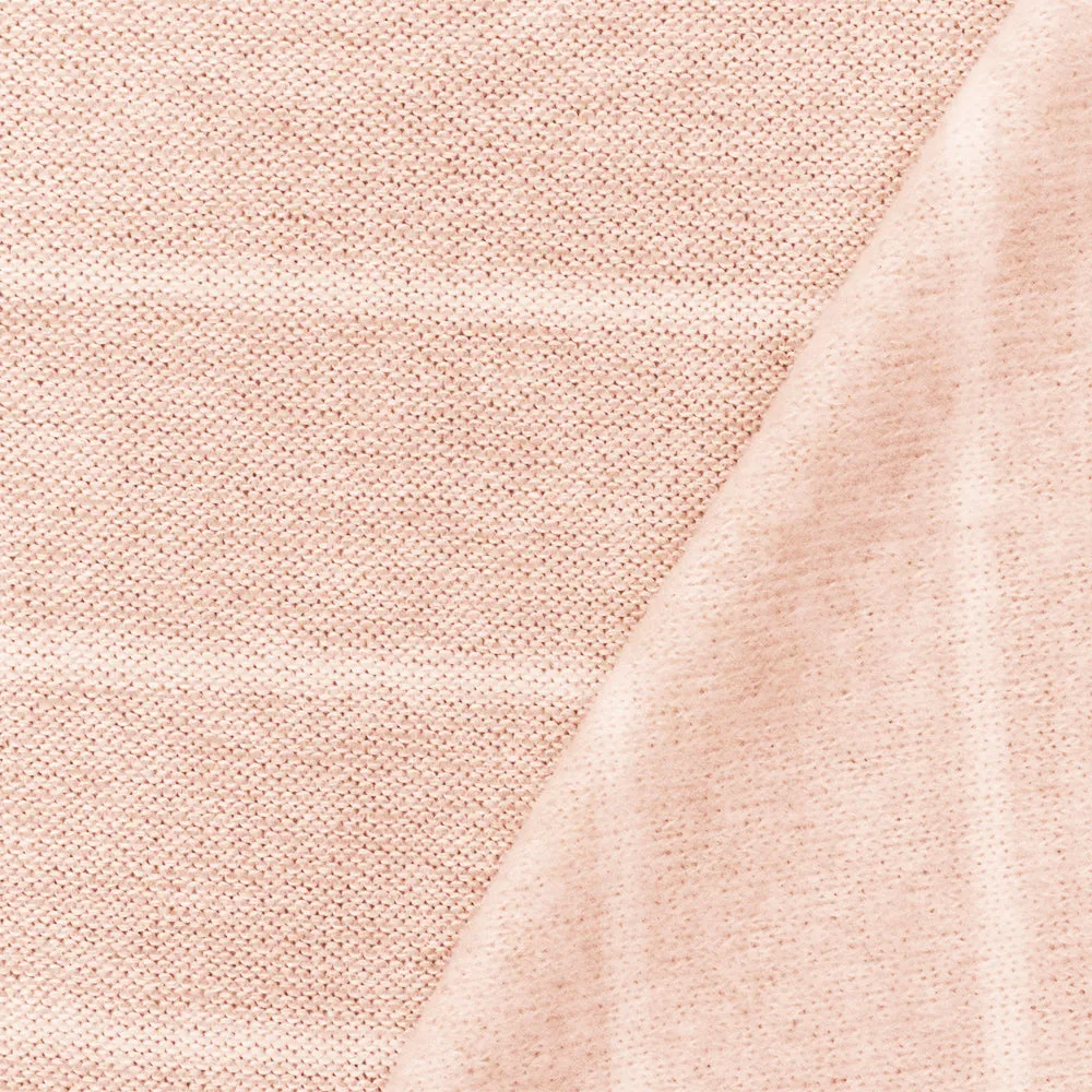 Pink-White Stripe Stretch Poly Blend Brushed Face Jersey Knit Fabric