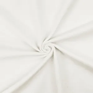 Pure White Solid Stretch Cotton Jersey Knit Fabric