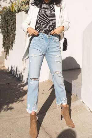 Raw Hem Mom Jean
