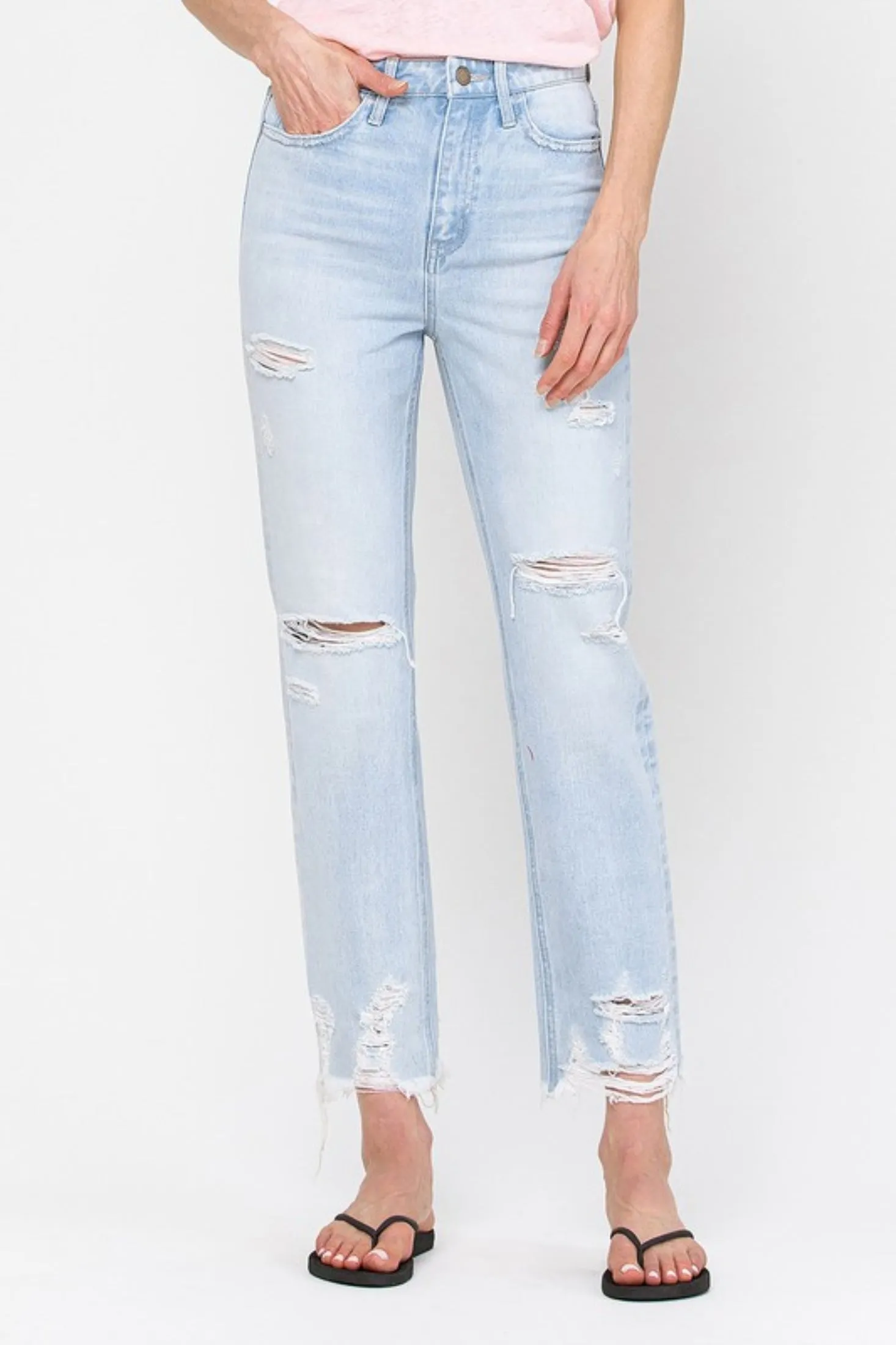 Raw Hem Mom Jean