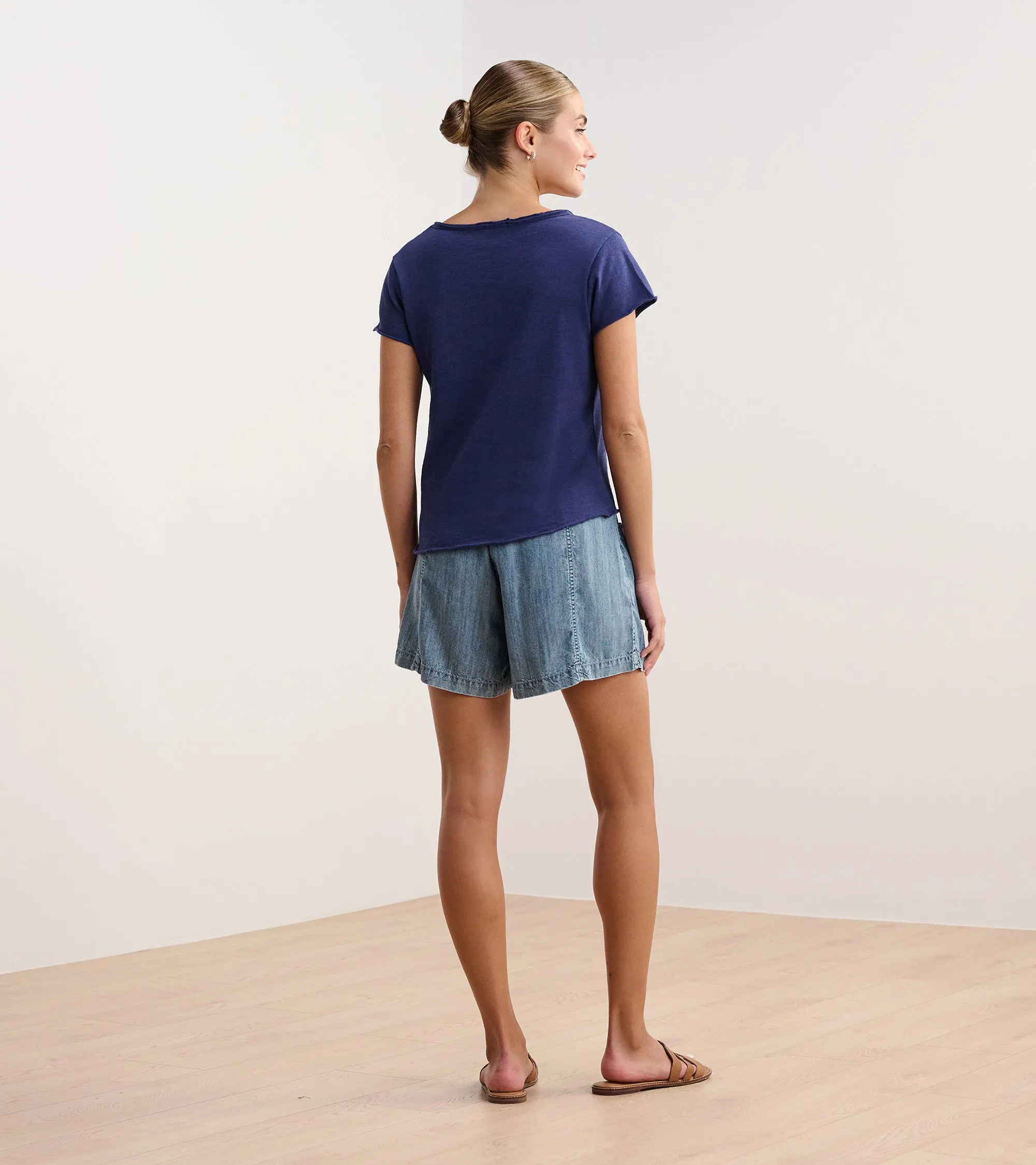 Sadie V-Neck Tee - Patriot Blue