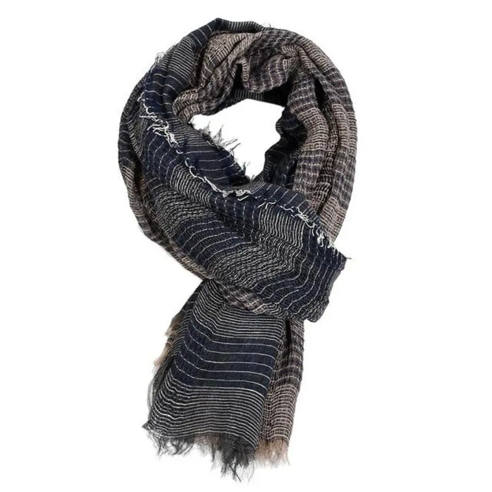 Saint Morris Striped Fringe Scarf