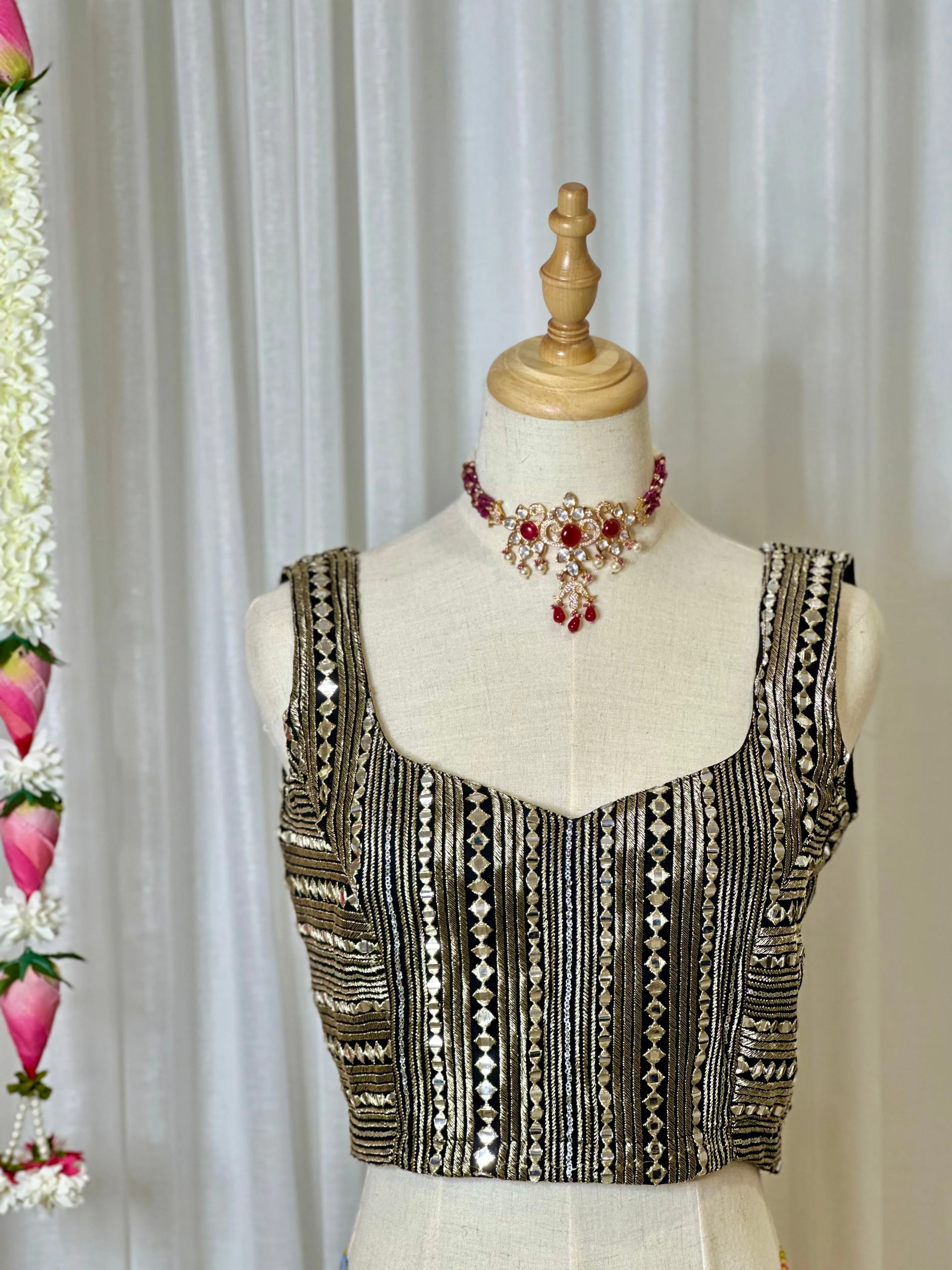 Sequins Work Blouses - Black