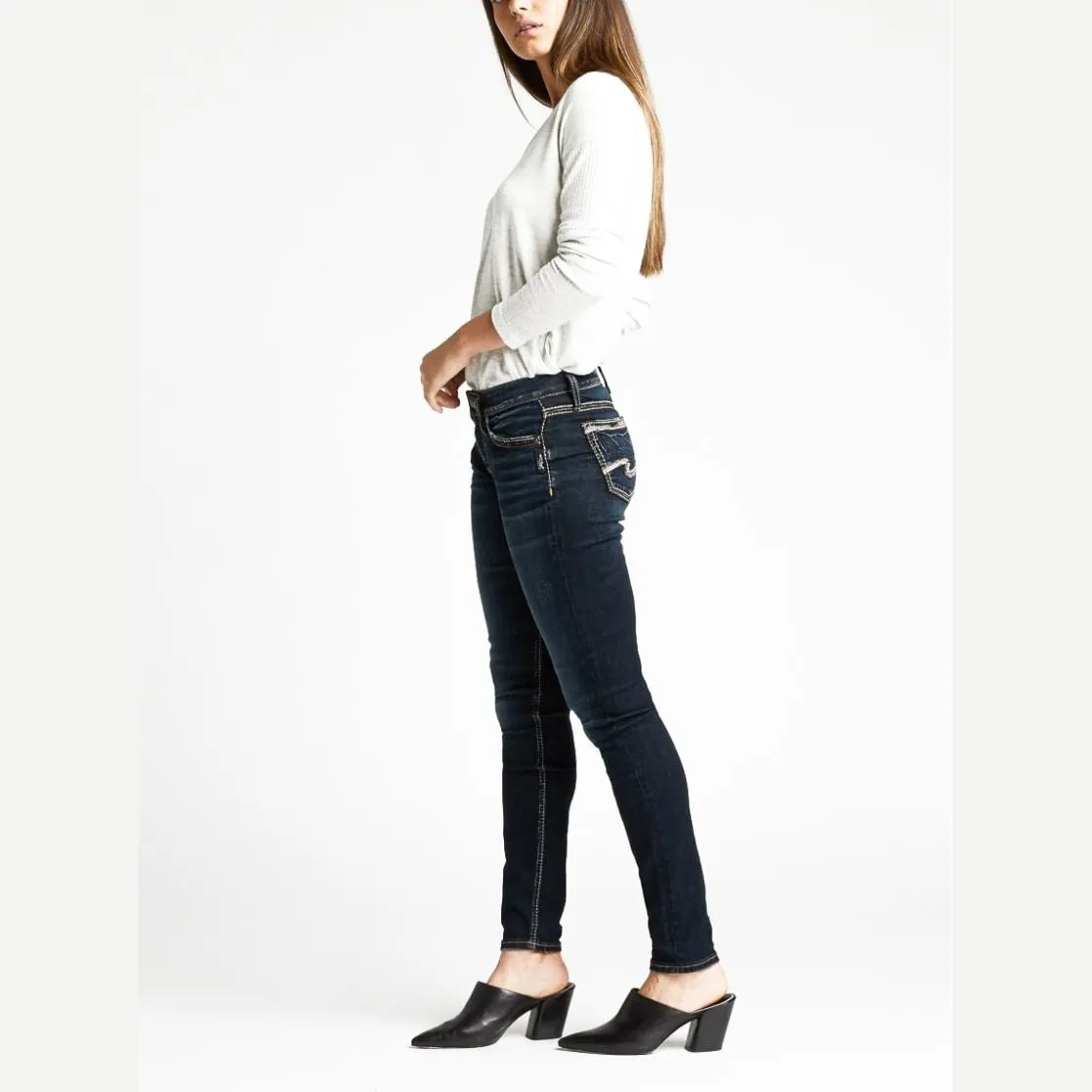 Silver Jeans Women’s Suki Mid Rise Skinny Fit Indigo