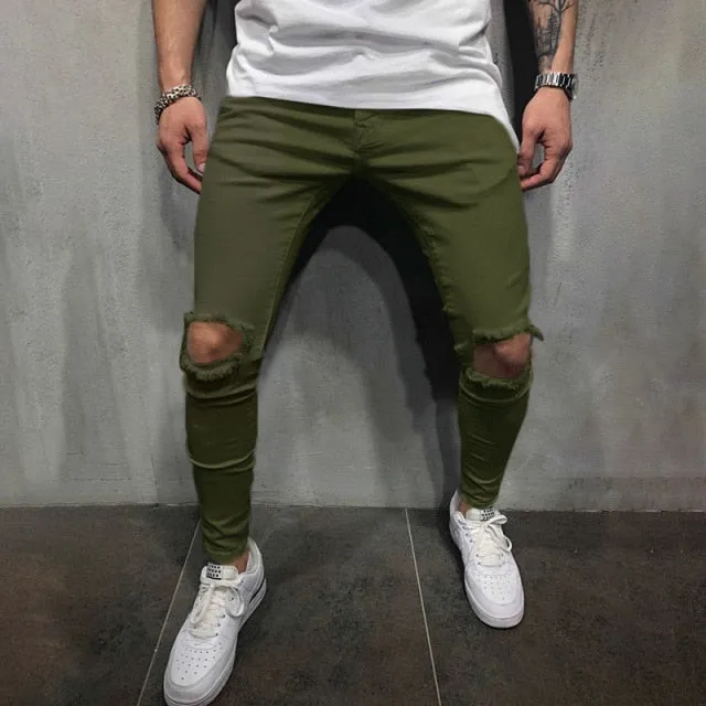 Skinny Casual Hole Fashion Pants