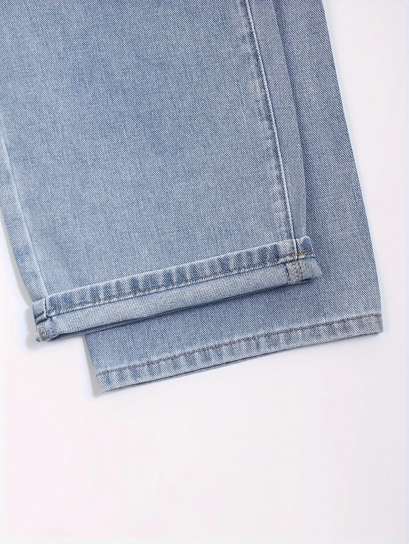 Skull Pattern Washed High Wais  Sraight  Denim Jeans