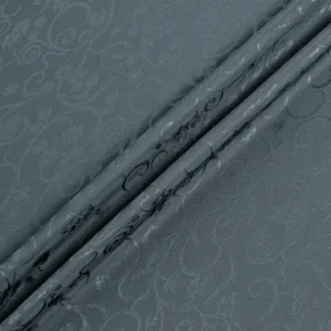 Slate Grey Vine Leaf Jacquard Pure Silk Slate Grey Vine Leaf Jacquard Pure Silk