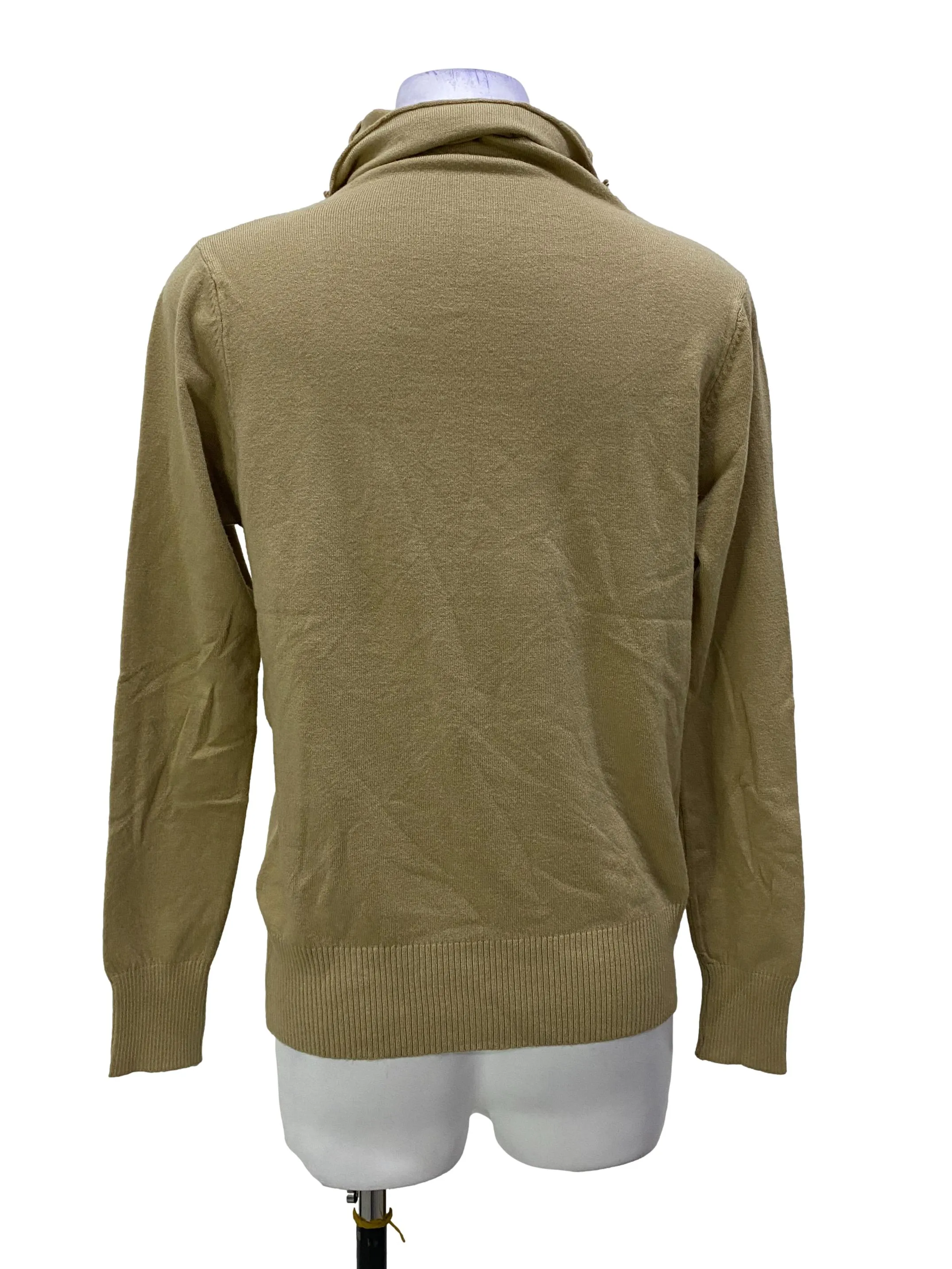 Soft Brown Turtle Neck Long Sleeve Top