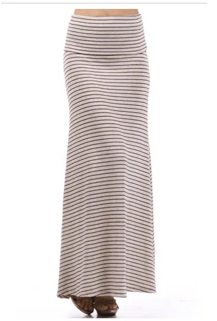 Stripe Folded Maxi Skirt