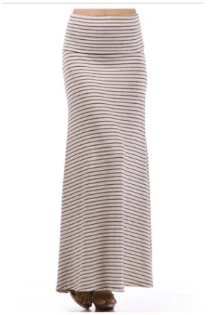 Stripe Folded Maxi Skirt
