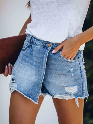 Stunncal Casual Ripped Denim Shorts