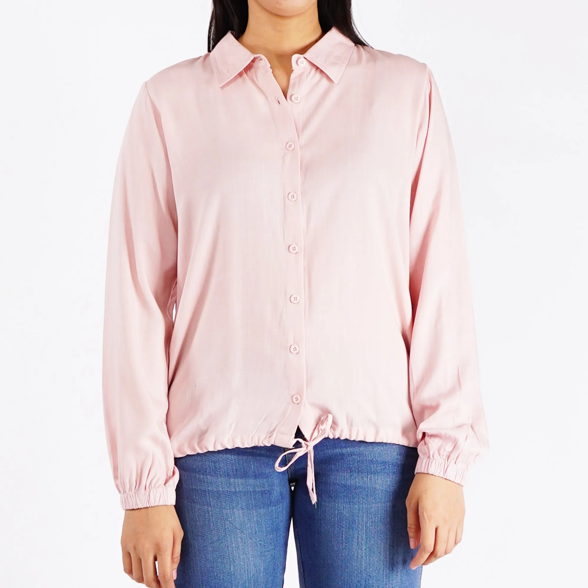Stylistic Mr. Lee Ladies Basic Button Down Long Sleeves Woven for Women Trendy Fashion High Quality Apparel Comfortable Casual Tops for Women Regular Fit 134867 (Coral)