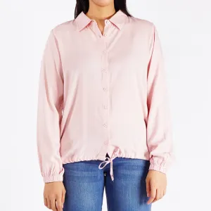 Stylistic Mr. Lee Ladies Basic Button Down Long Sleeves Woven for Women Trendy Fashion High Quality Apparel Comfortable Casual Tops for Women Regular Fit 134867 (Coral)