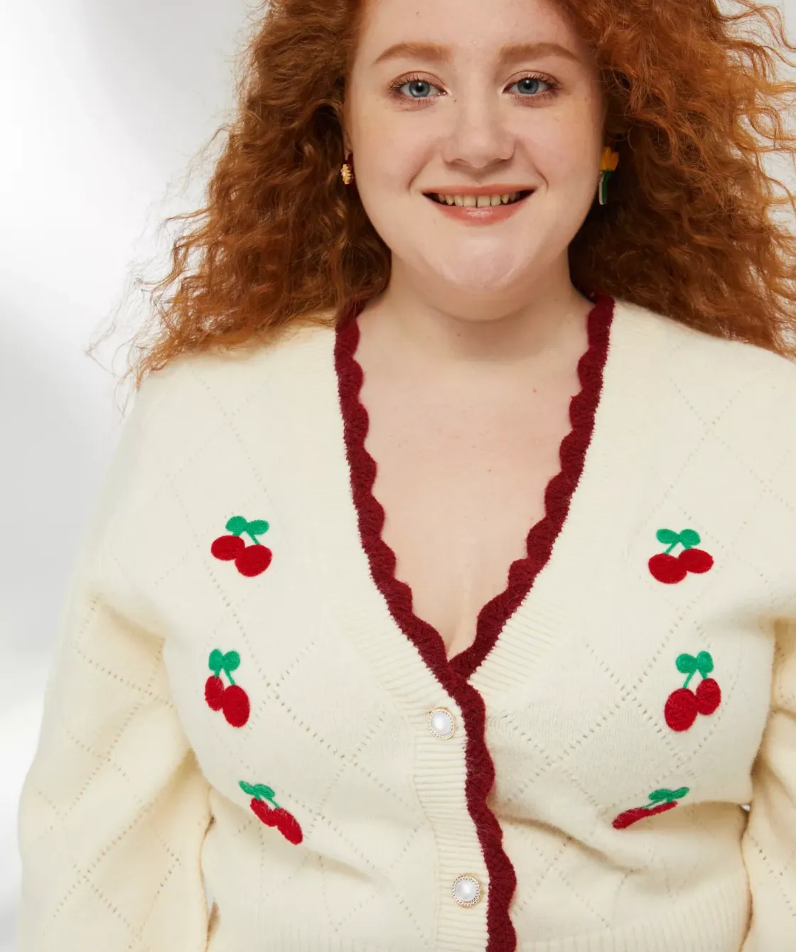 Sweet Cherry Knitted Cardigan