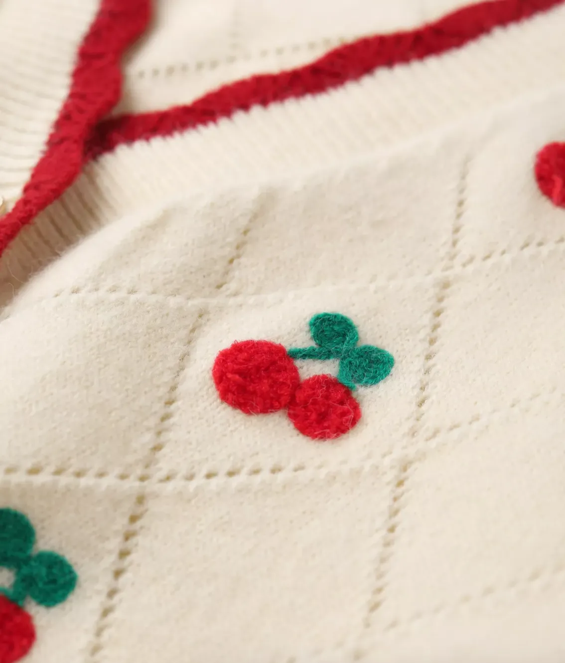 Sweet Cherry Knitted Cardigan