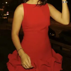 TRAFZA Vintage Chic Red Sexy Women Dress Cami Backless Mini