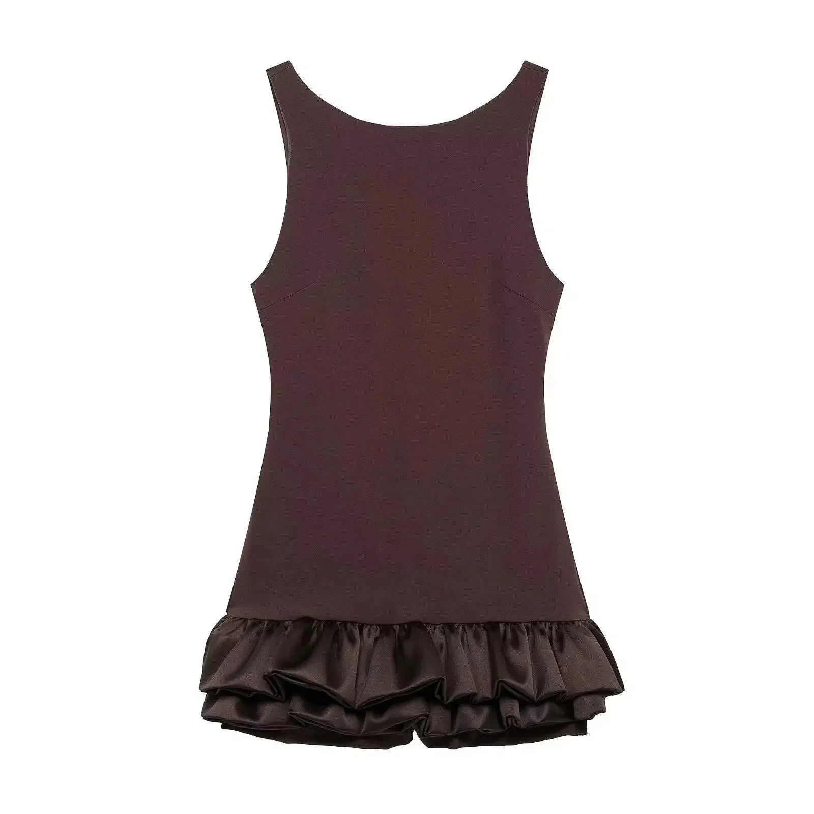 TRAFZA Vintage Chic Red Sexy Women Dress Cami Backless Mini