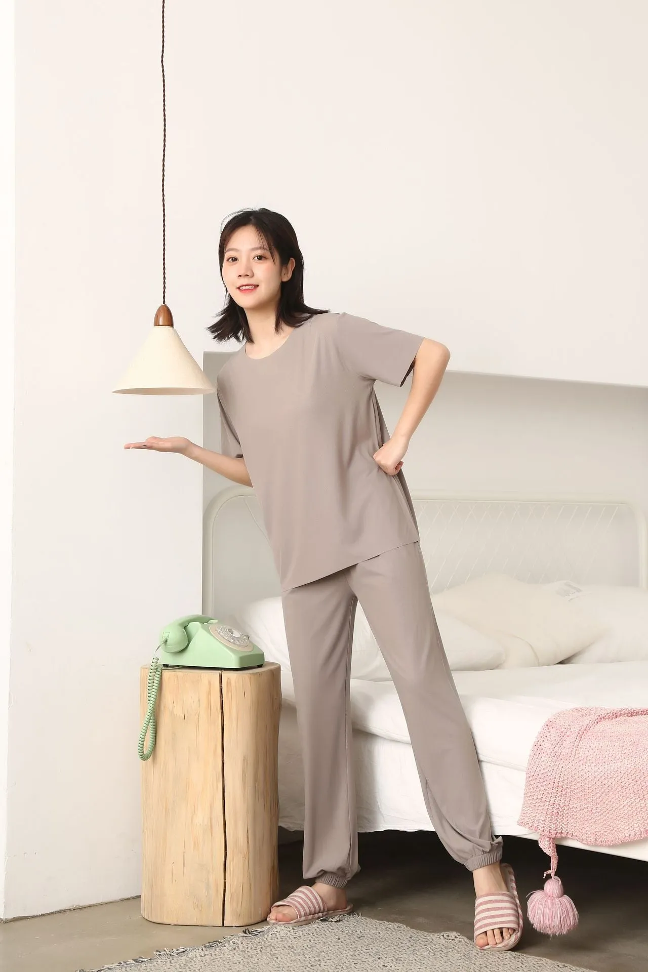 Trendy Sets Women Summer Two-Piece Silk Popular Sporty Casual Sleepwear