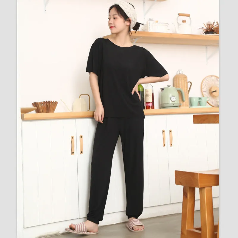 Trendy Sets Women Summer Two-Piece Silk Popular Sporty Casual Sleepwear