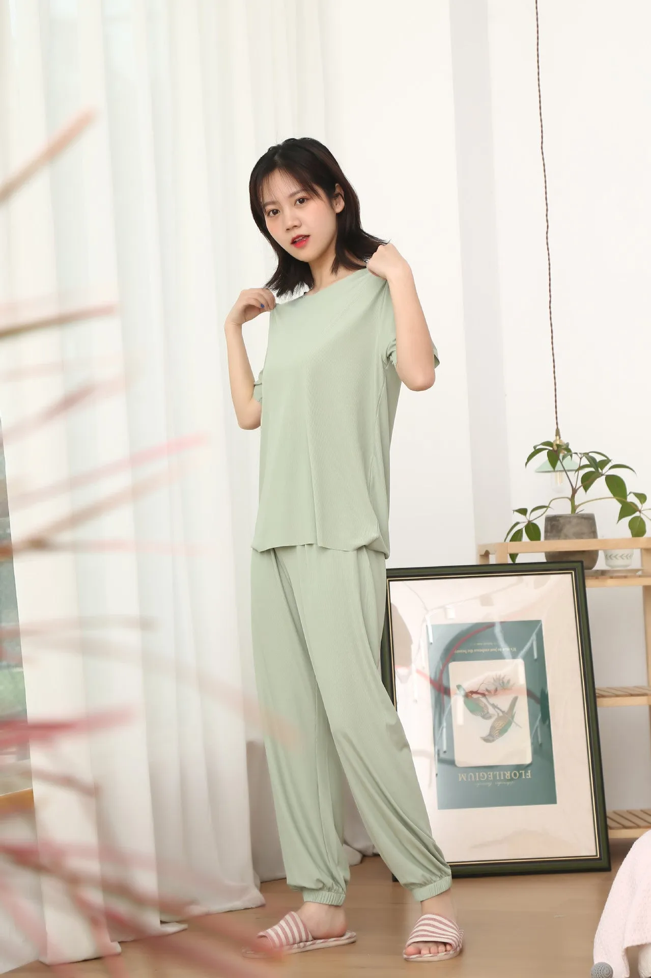 Trendy Sets Women Summer Two-Piece Silk Popular Sporty Casual Sleepwear