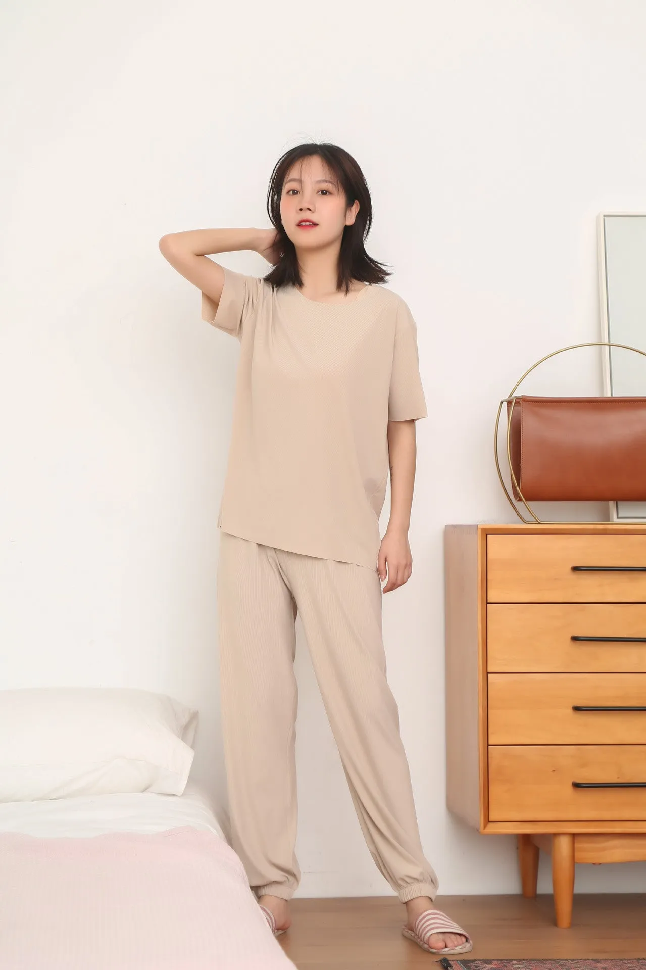 Trendy Sets Women Summer Two-Piece Silk Popular Sporty Casual Sleepwear