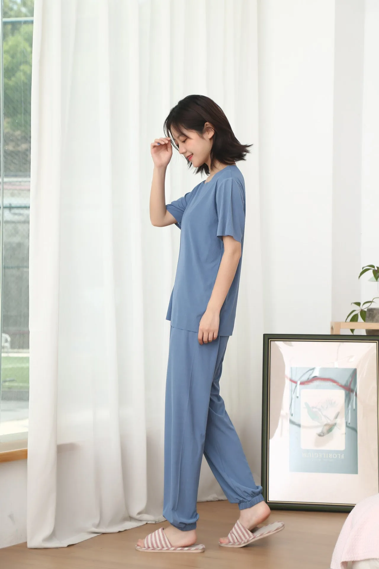 Trendy Sets Women Summer Two-Piece Silk Popular Sporty Casual Sleepwear