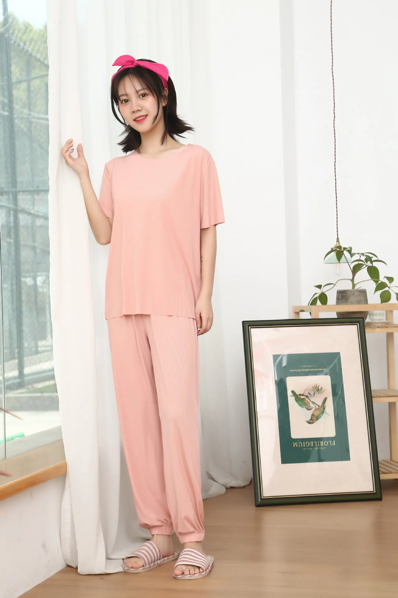 Trendy Sets Women Summer Two-Piece Silk Popular Sporty Casual Sleepwear