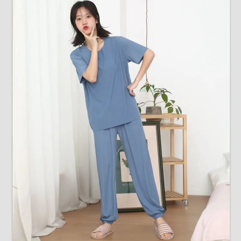 Trendy Sets Women Summer Two-Piece Silk Popular Sporty Casual Sleepwear
