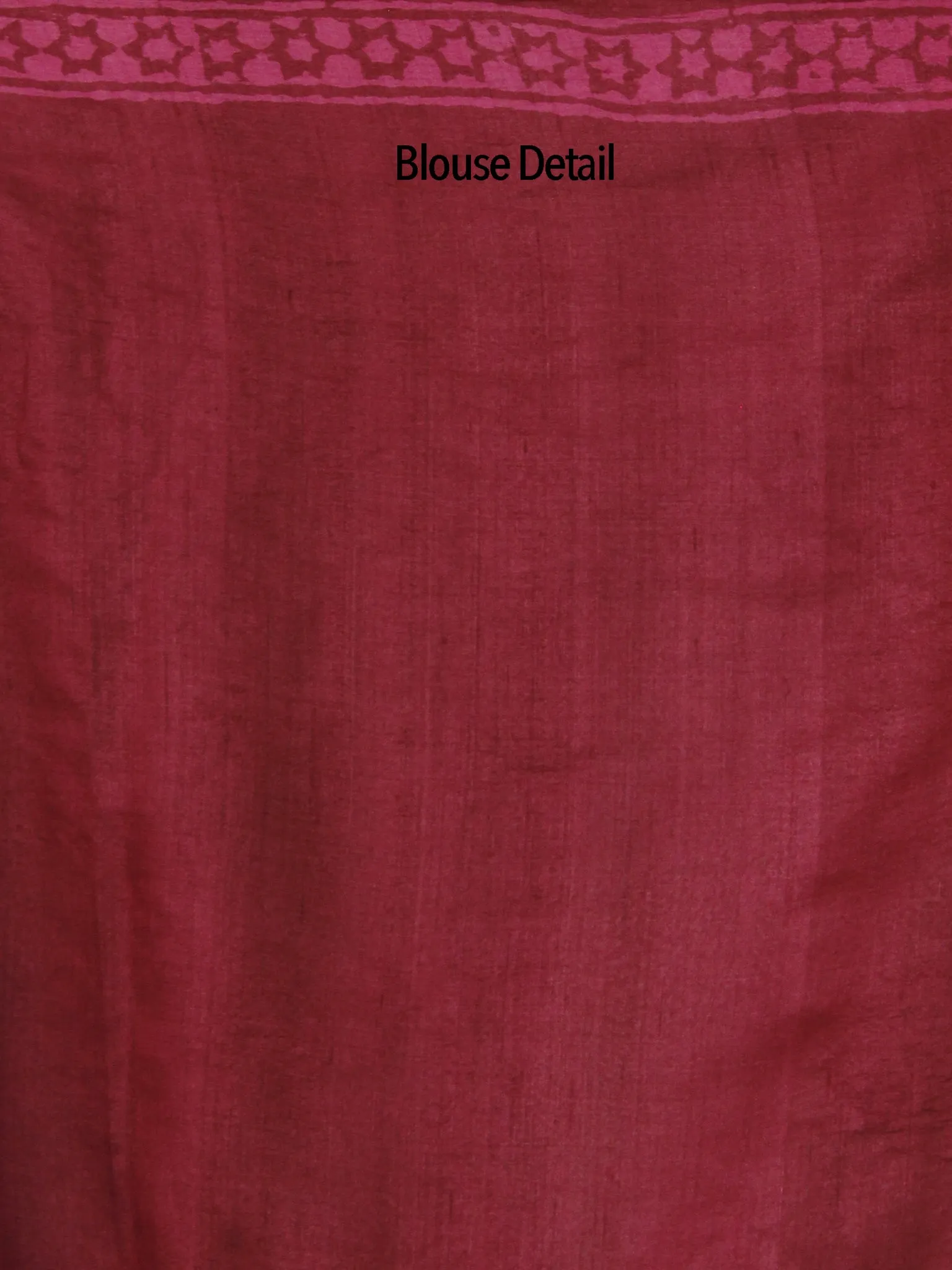 Tussar Handloom Silk Hand Block Printed Saree in Maroon Pink - S031702549