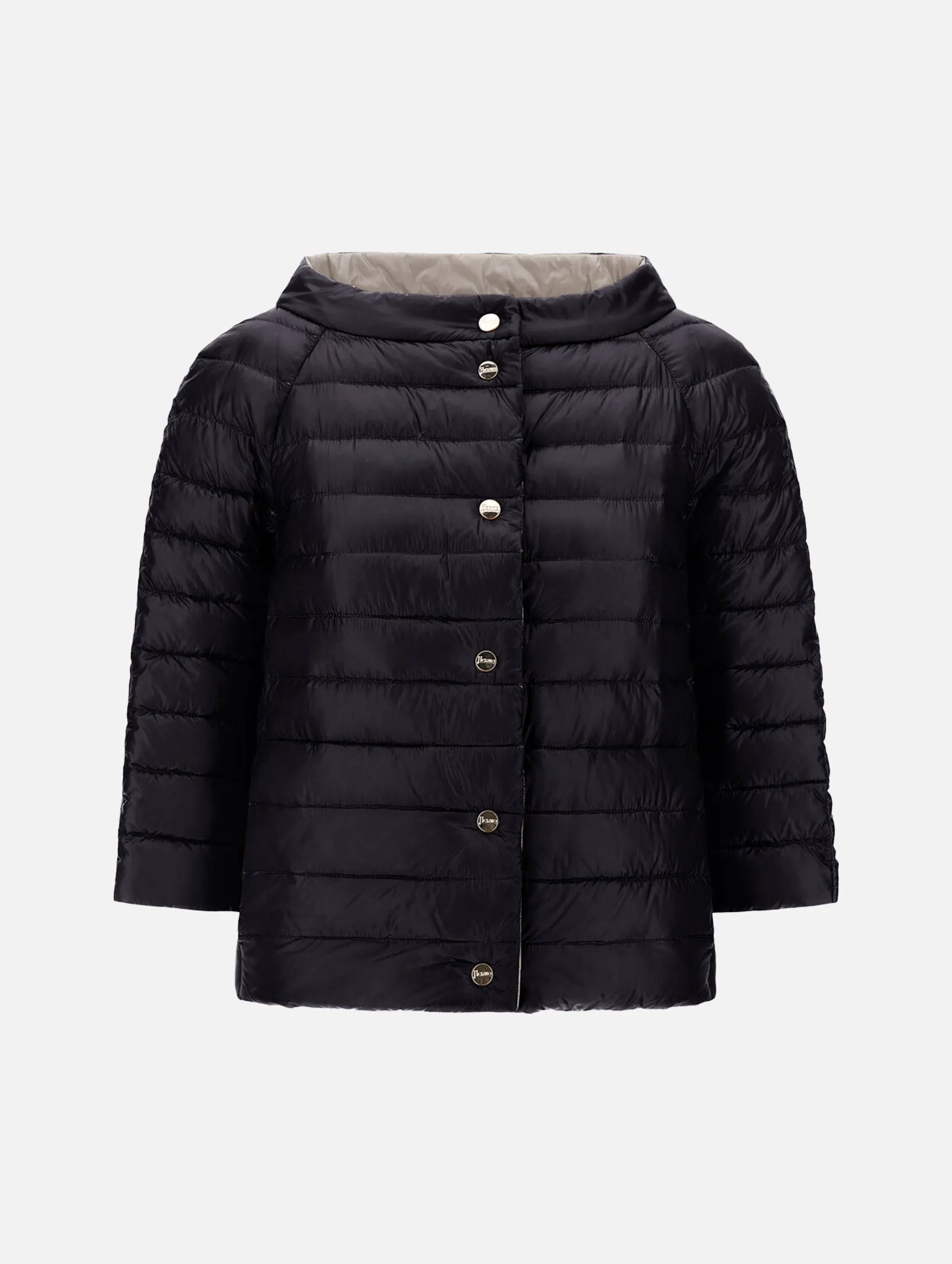 Ultralight Nylon Reversible Cape in Black/Grey